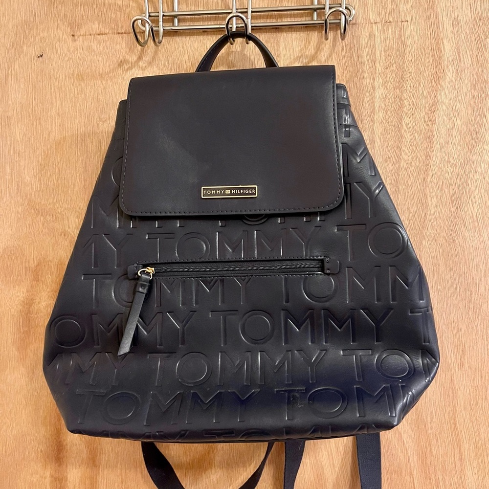 Tommy Hilfiger Irene II Flap Tommy Embossed Backpack Purse